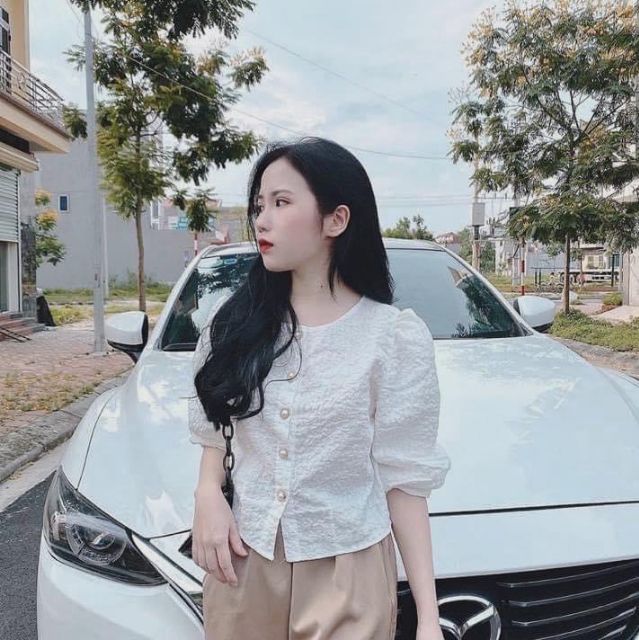 Áo xốp cài khuy cúc ngọc các màu