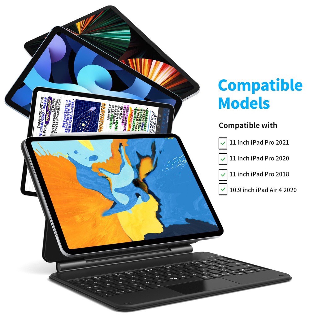 Bao da nam châm kèm bàn phím trackpad Wiwu Magic KeyBoard cho Tablet Gen 10 10.9 2022 ,11 inch / M1 / M2 , 12.9/ M1/ M2
