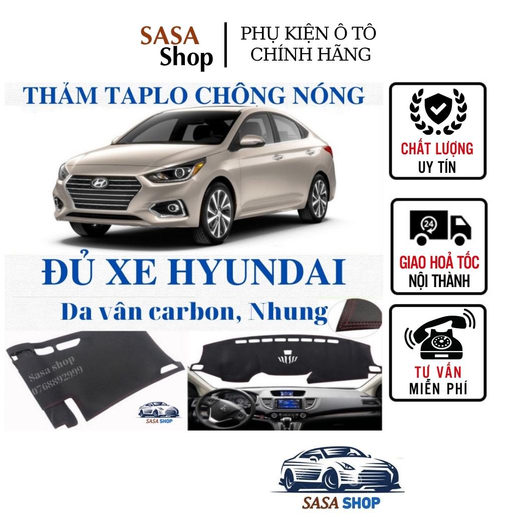 Thảm Taplo - Đủ xe HYUNDAI - Nhung hoặc Da vân Carbon Cacbon
