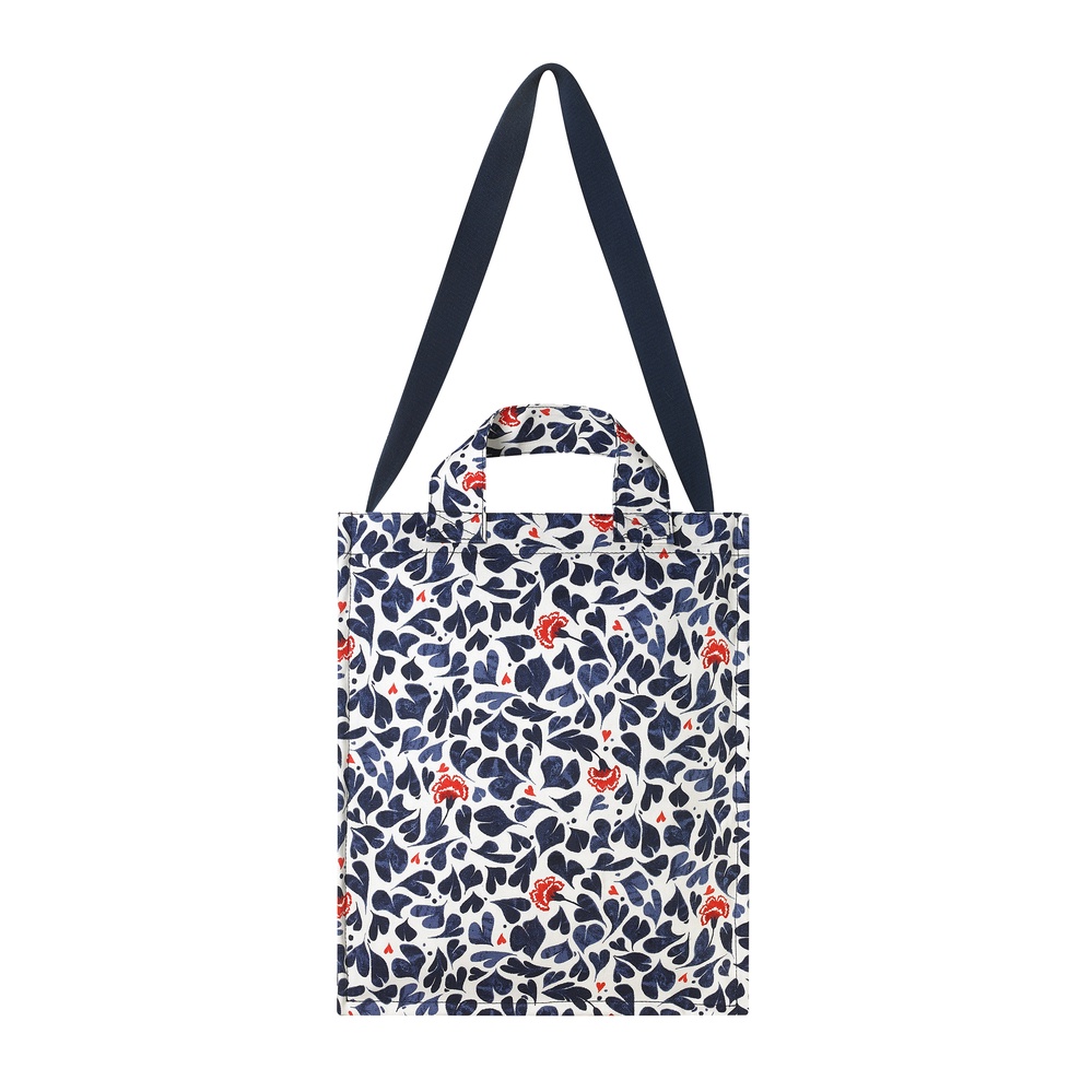 Cath Kidston-Túi đeo vai/Organic Cotton Tall Tote-Marble Hearts - Cream/Navy -1041194