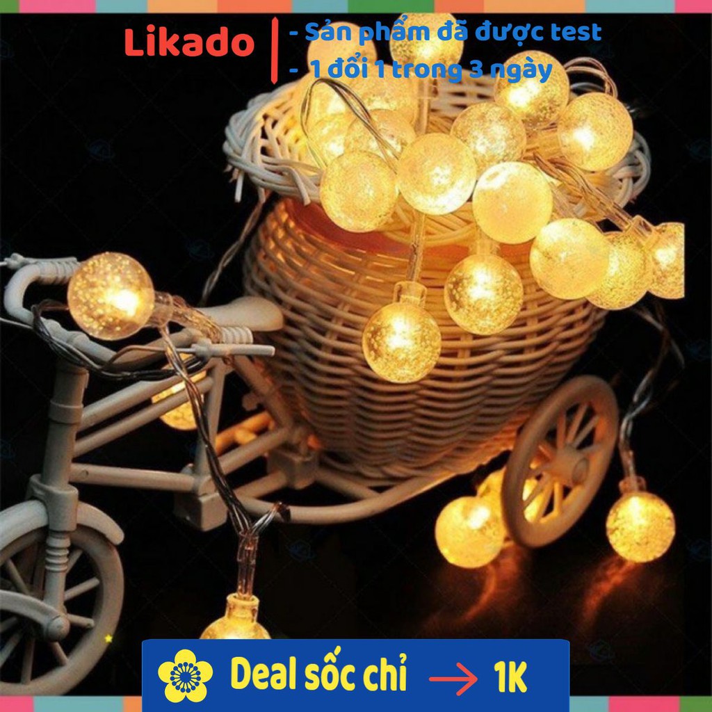 Dây đèn led trang trí đào quất tết / Đèn led bi bọt pha lê trang trí nhà cửa , cafe, decỏ phông nền chụp ảnh