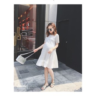 Váy bầu đầm bầu suông cotton a1807