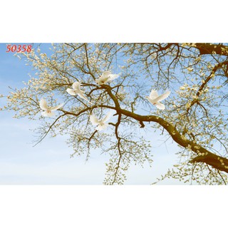 Tranh dán tường 3d, cánh chim bồ câu- tranh màu sắc nét- dễ dán do đã tích hợp sẵn keo - đóng gói cẩn thận, 358