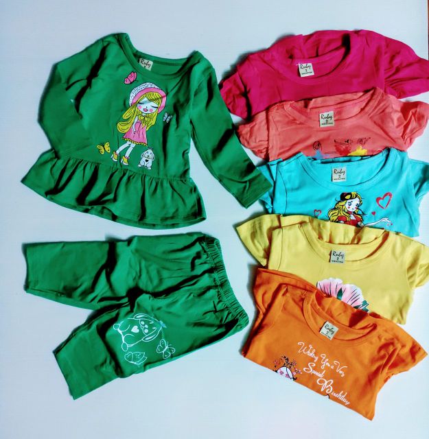 Bộ Dài Tay Bé Gái 8-25kg Cotton 4 Chiều Xuất khẩu