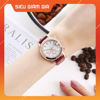 [SIÊU SALE] ĐỒNG HỒ NỮ thạch anh đôi mắt quicksand mặt tròn dây da Kensir