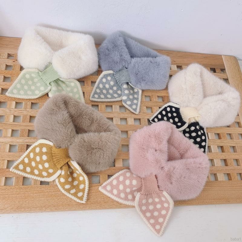 Khăn Len Quàng Kèm Nơ 🌸FREESHIP🌸Khăn Lông Quàng Cổ Nữ Họa Tiết Chấm Bi , Hàng Loại 1 dày đẹp