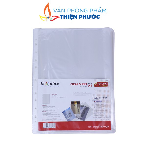 Bìa lỗ Thiên Long A4 F0-CS02 100 tờ Bìa sơ mi đục lỗ lưu trữ giấy tờ hóa đơn THIỆN PHƯỚC