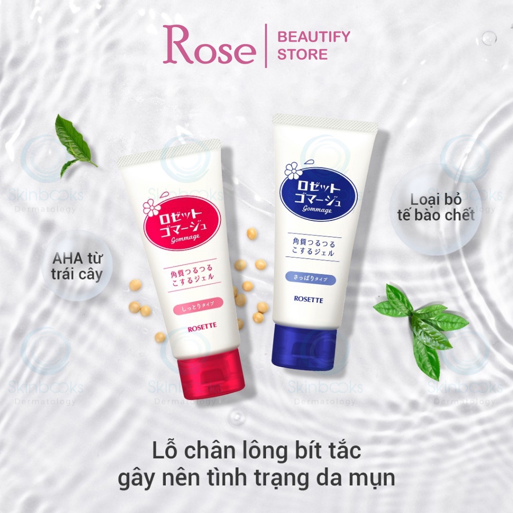Tẩy tế bào chết mặt Rosette Peeling dành cho da dầu Nhật Bản 10ml Rose.beautify