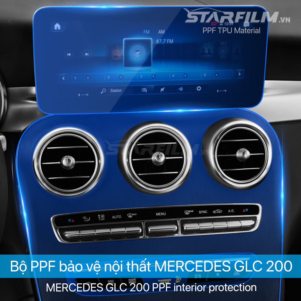 Mercedes Benz GLC 200 PPF TPU nội thất chống xước tự hồi phục STARFILM