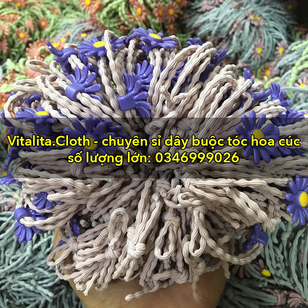 Sỉ dây buộc tóc Hàn Quốc hoa cúc nhí HOT TREND - Chun đôi cực bền - co giãn thoải mái - có 5 màu tùy chọn