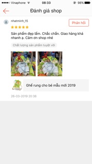 Ghế rung cho bé màu mới 2019