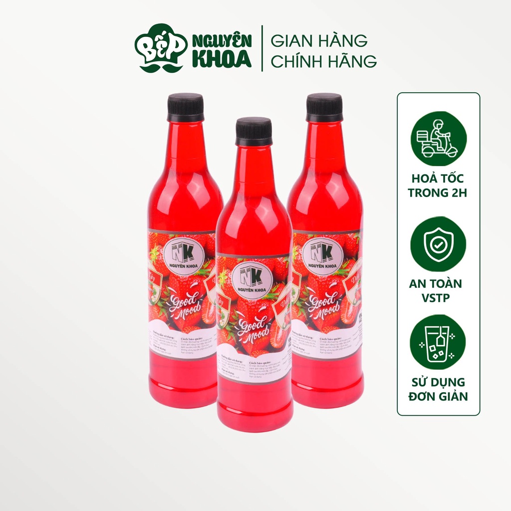 syrup dâu tây nguyên khoa chai 730ml- BẾP NGUYÊN KHOA