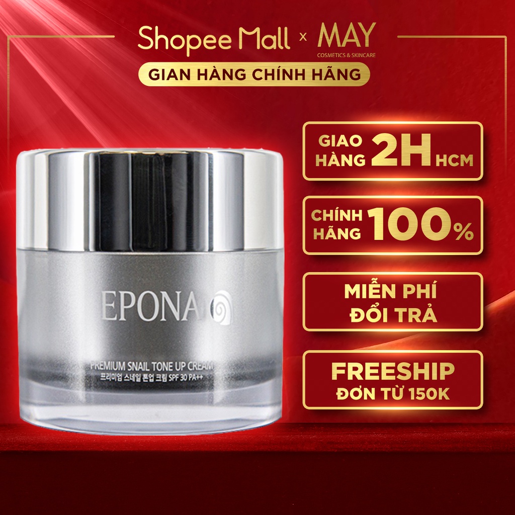 Kem Epona Premium Snail Tone Up Dưỡng Trắng - Nâng Tone Mỏng Nhẹ - Tự Nhiên Cream SPF 30 PA++ 50ml