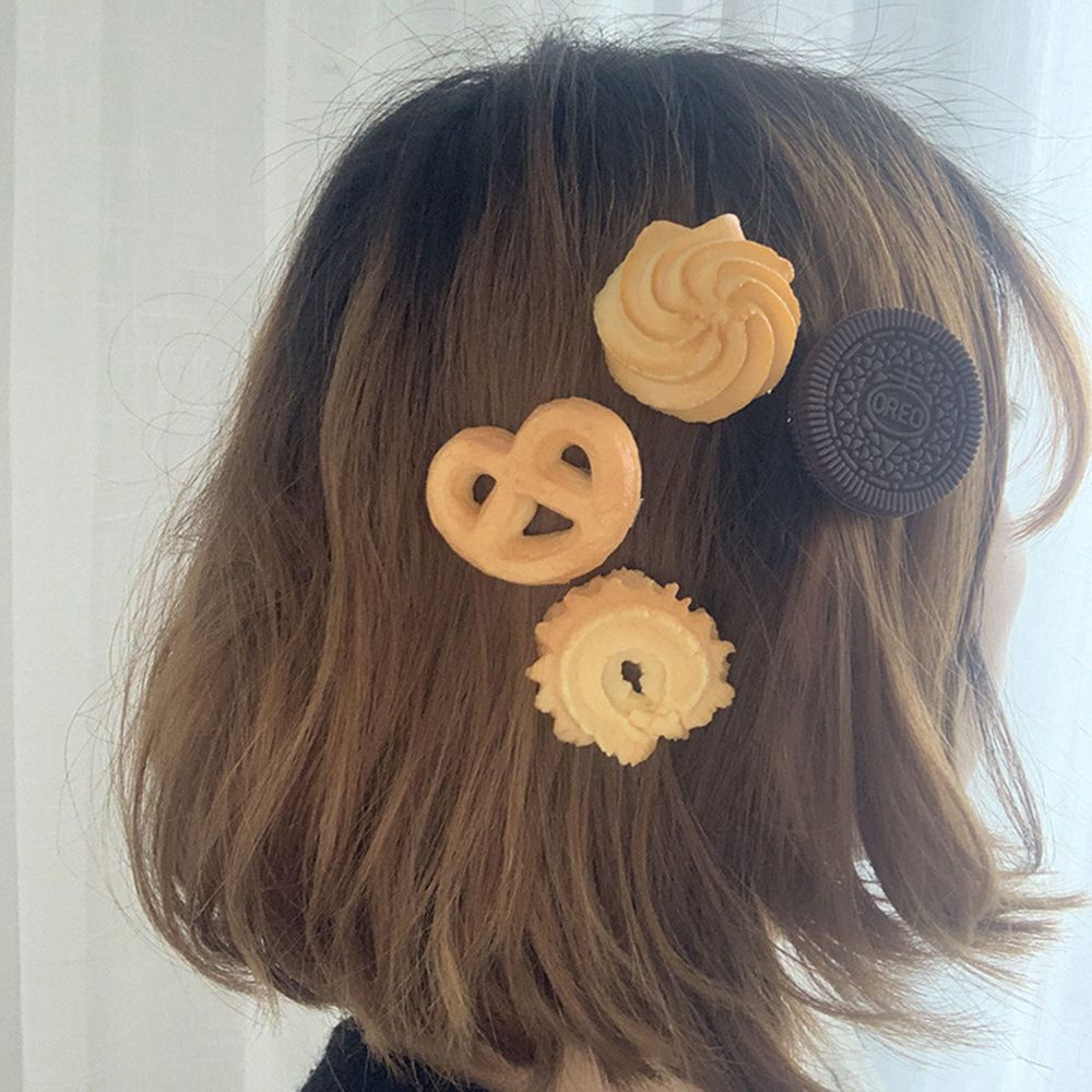 Kẹp tóc hình bánh quy 3D nhỏ xinh cho nữ