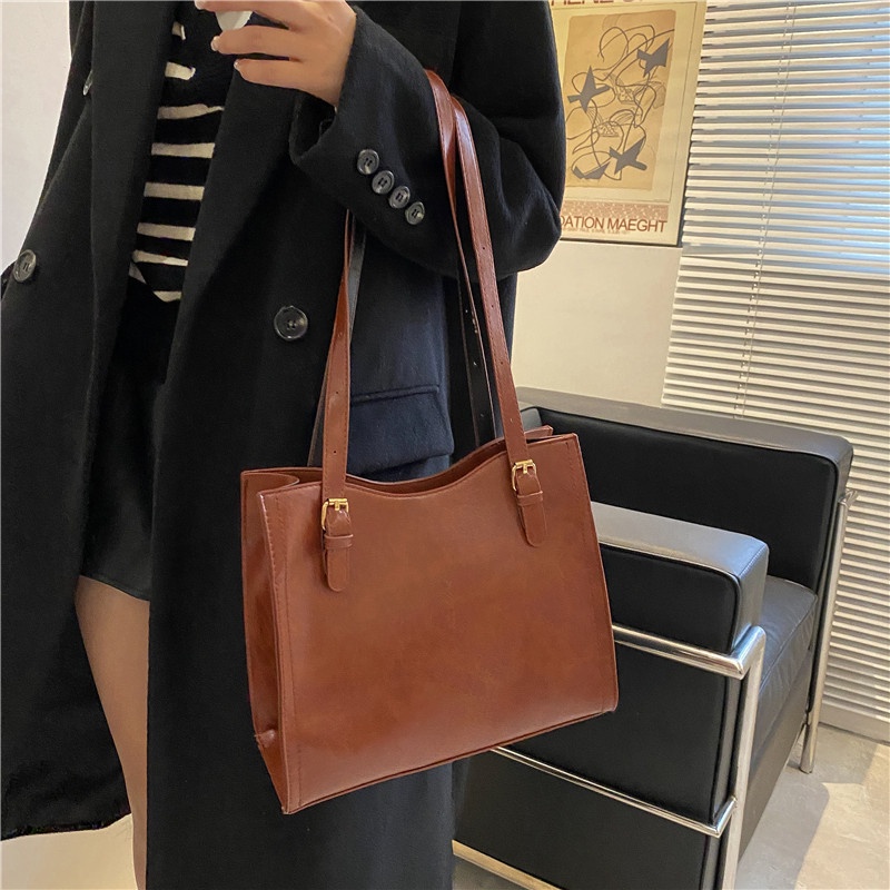 Túi Tote Đeo Vai Thời Trang Mùa Thu 2022 Phong Cách retro Dành Cho Nữ