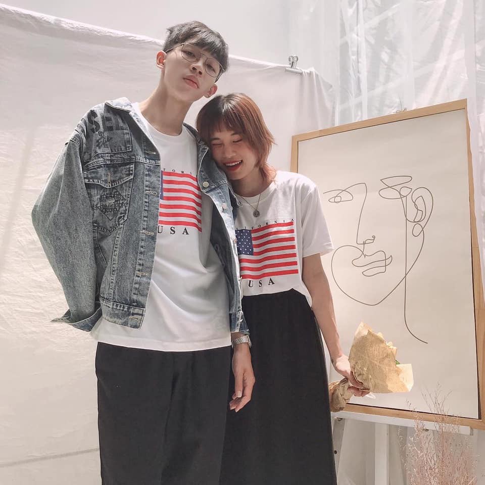 Áo tay lở hình cờ Mỹ USA quốc kì Mỹ unisex