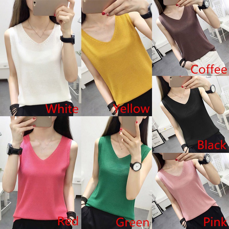 Áo cổ chữ V không tay thời trang lôi cuốn dành cho phái đẹp | BigBuy360 - bigbuy360.vn