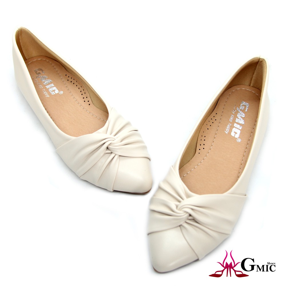 [ BIG SIZE ] Giày Búp Bê Nữ Mới Mủi Nhọn From Chuẩn Êm Chân| Giày Bệt Nữ Nơ Xoắn Siêu Xinh NBB002 | BigBuy360 - bigbuy360.vn