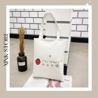 Túi tote vải canvas nữ đi học đeo chéo có khóa kéo 22T09