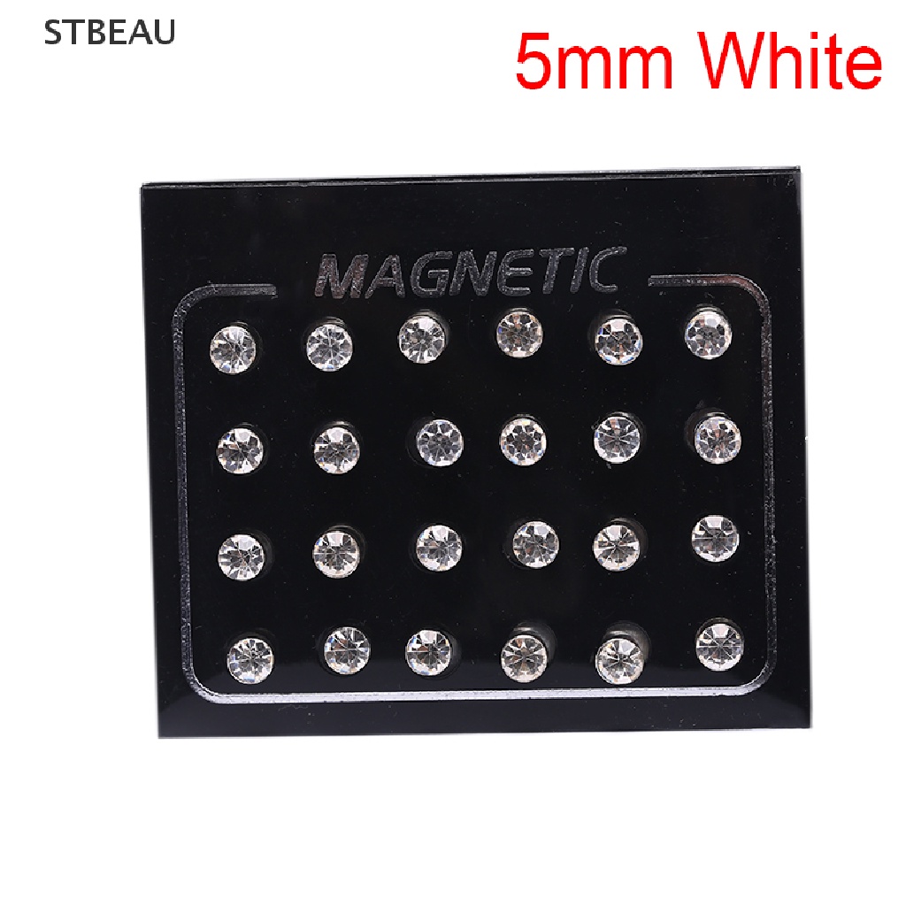 Set 24 Khuyên Tai Nam Châm Đính Đá Thời Trang