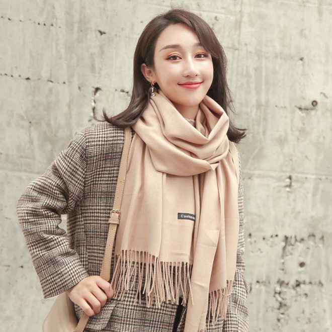 [1 - 18 ] Khăn Choàng Cổ Cashmere Chất Len Dệt Mịn QC