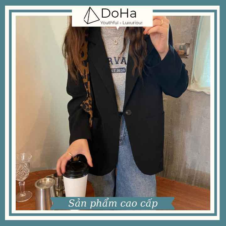 Áo Blazer Nữ Dáng Rộng [FREESHIP-SẢN PHẨM CAO CẤP] Blazer 1 Nút Phối Túi Thanh Lịch Hàn Quốc Chất Vải Dày - DOHA STORE | BigBuy360 - bigbuy360.vn