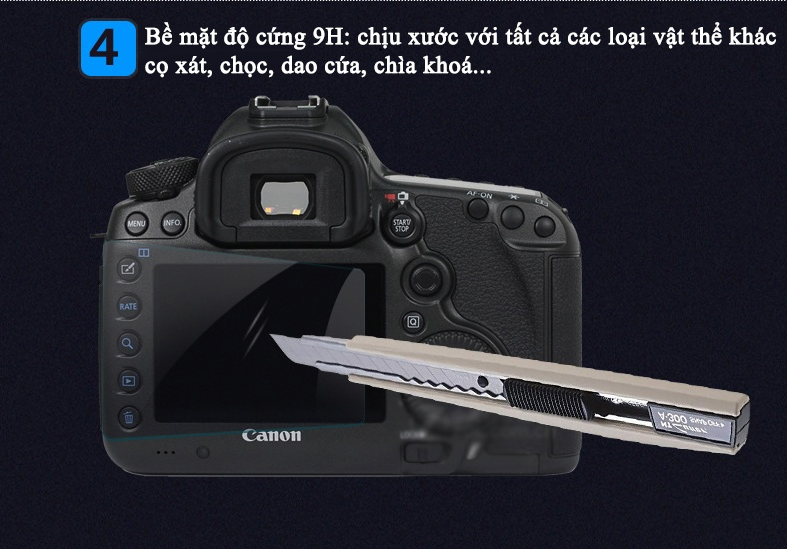 Miếng dán màn hình cường lực máy ảnh Canon 100D