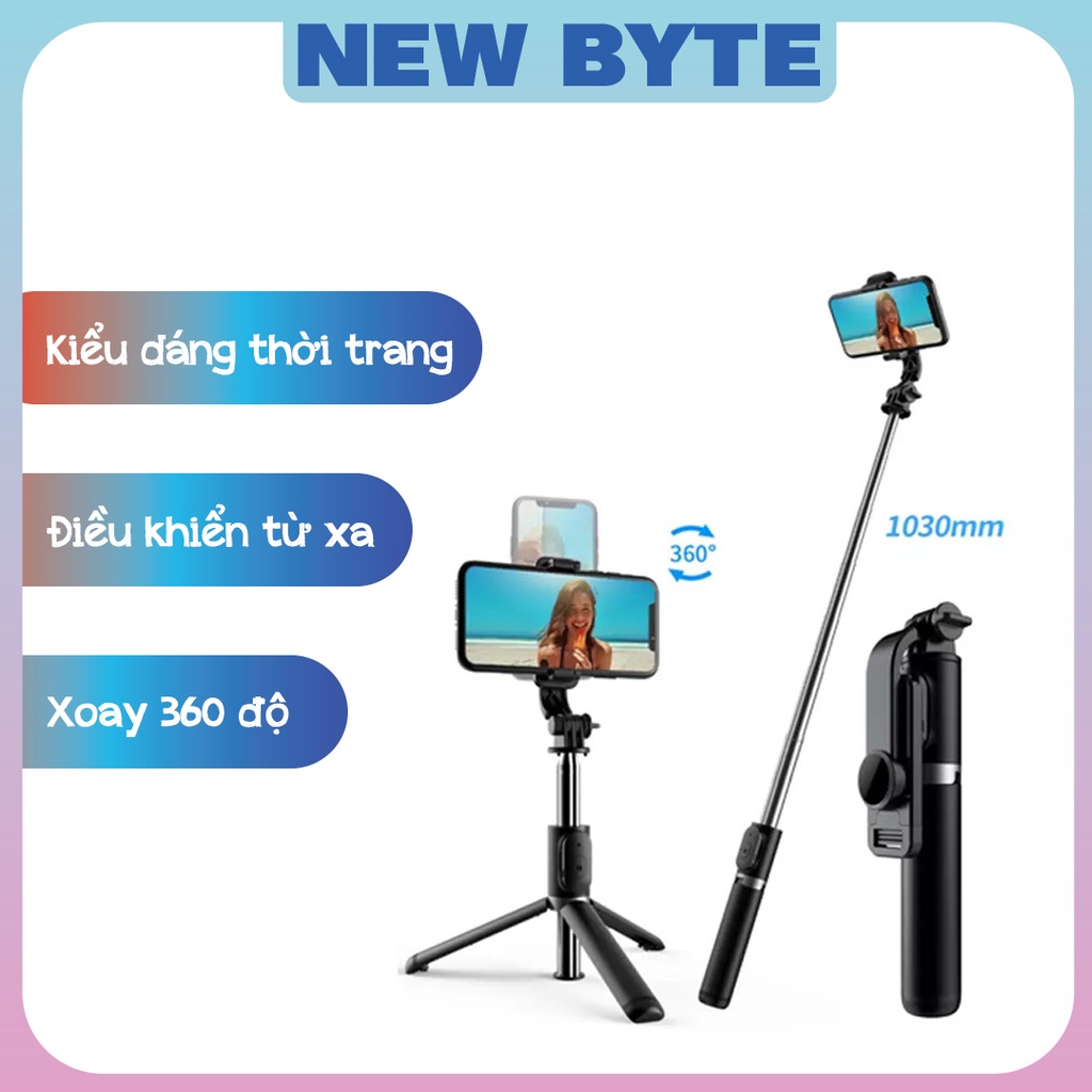 Gậy chụp ảnh tự sướng kèm Remote điều khiển từ xa, giá đỡ điện thoại bluetooth 3 chân Tripod đa năng chụp hình selfie