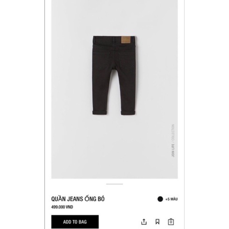 Quần jean skinny Zara xuất xịn bé trai