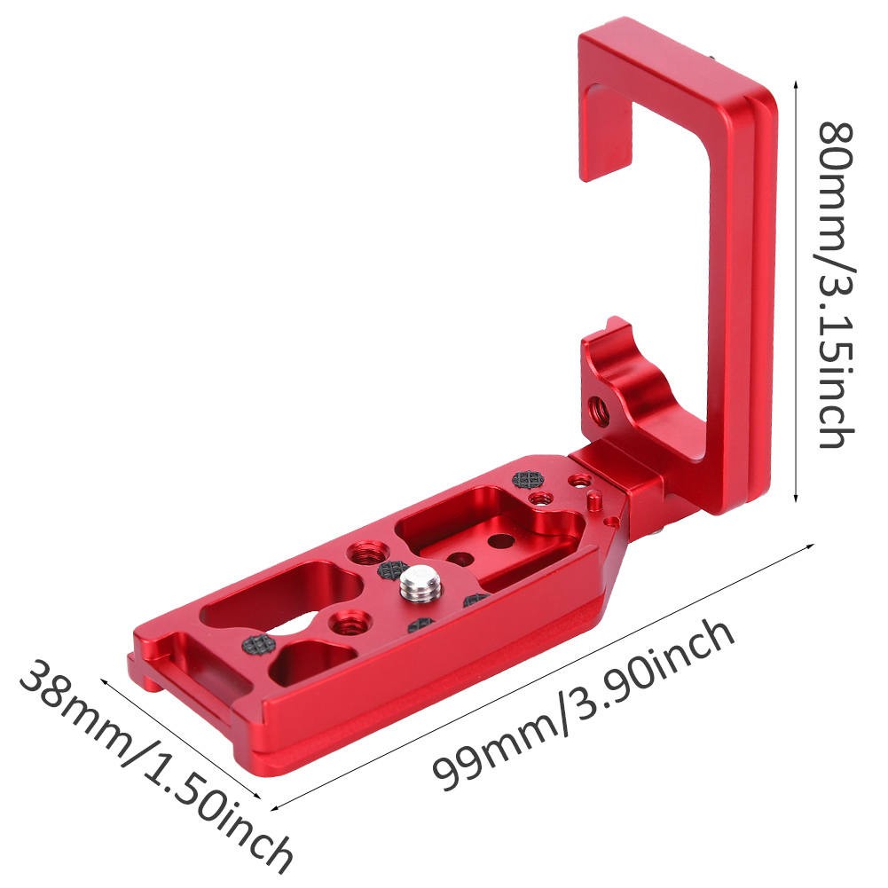 [Apill] Red Short Stretchable L Quick Release Plate Vertical Shooting Bracket for Canon EOS-R