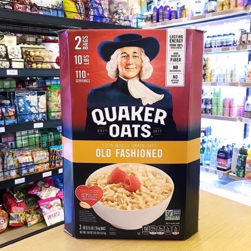 Yến Mạch Mỹ Quaker Oats Old Fashioned 4,52kg thùng xanh