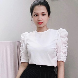 Áo sơ mi trắng nữ🎁Có quà🎁Áo trắng nữ tay lửng cổ tròn vải đẹp