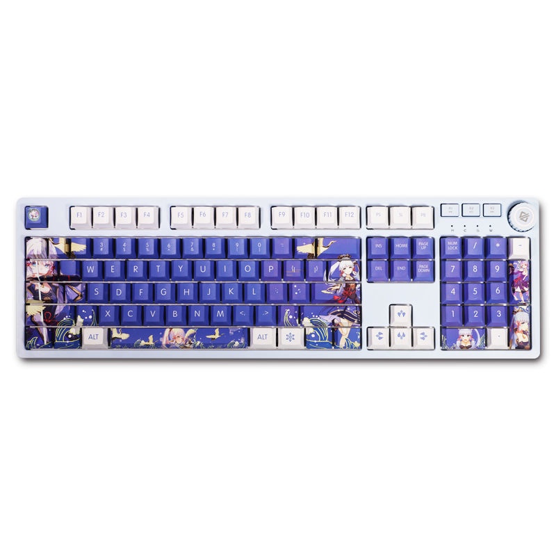 Genshin Impact Keycap Nhân vật năm sao Chủ đề Kamisato Ayaka Trò chơi trực tuyến Anime PBT Thuốc nhuộm Thăng hoa Bàn phím cơ Keycap 104 Phím