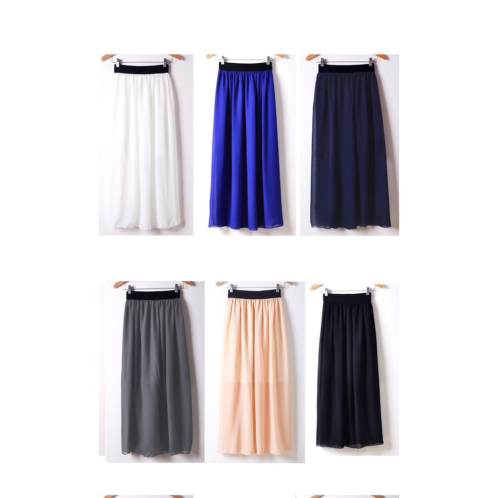 Chân váy voan dài