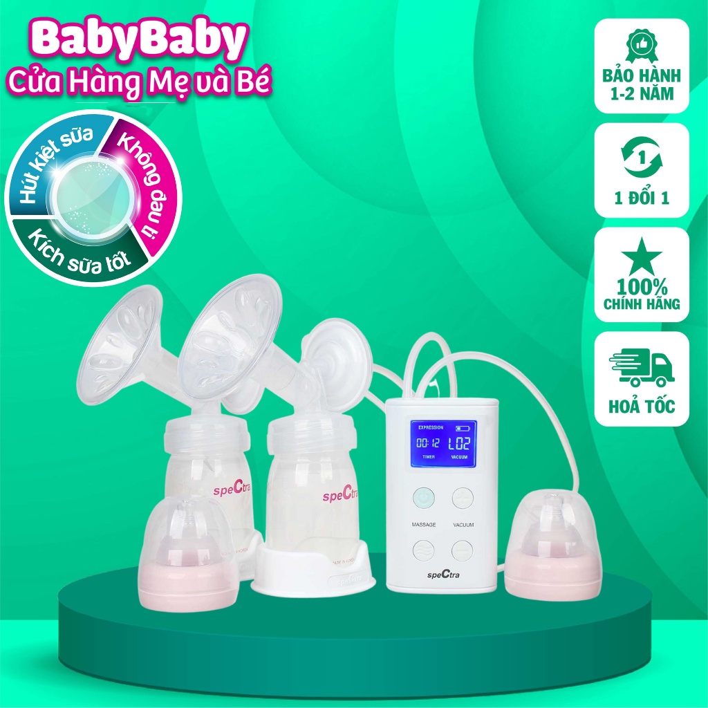 Máy hút sữa Spectra 9 Plus, máy vắt sữa điện đôi chính hãng hàn quốc [ BẢO HÀNH 2 NĂM]