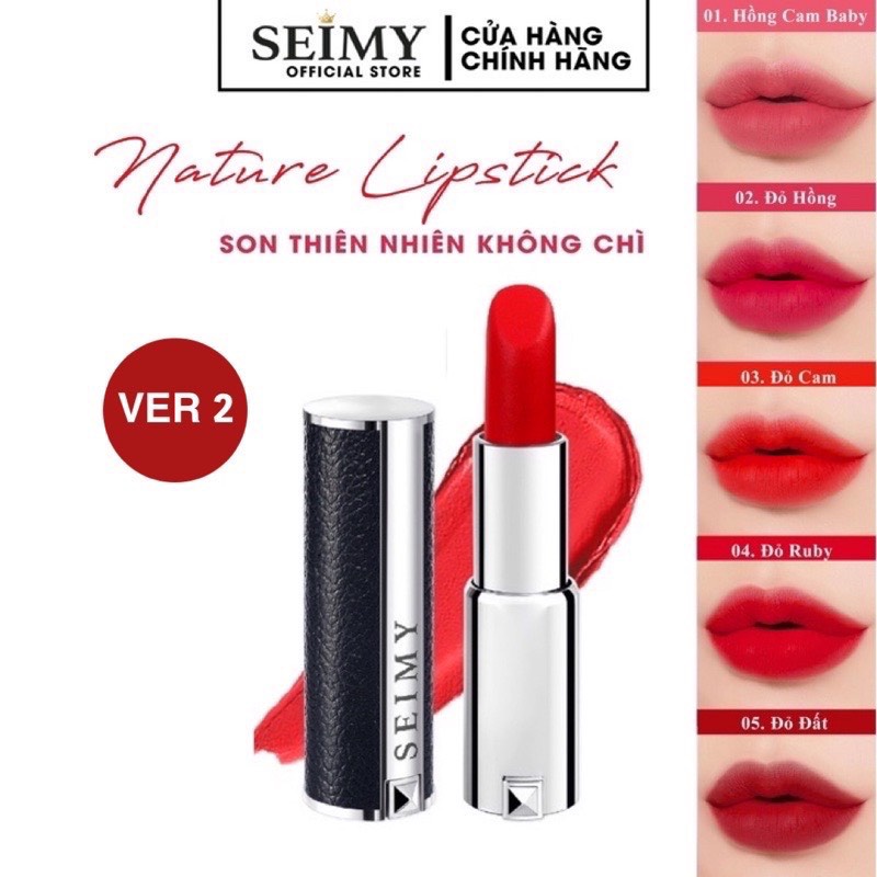 Son lì thiên nhiên không chì Seimy - Nature Lipstick sử dụng được cho bà bầu - son thỏi dưỡng môi