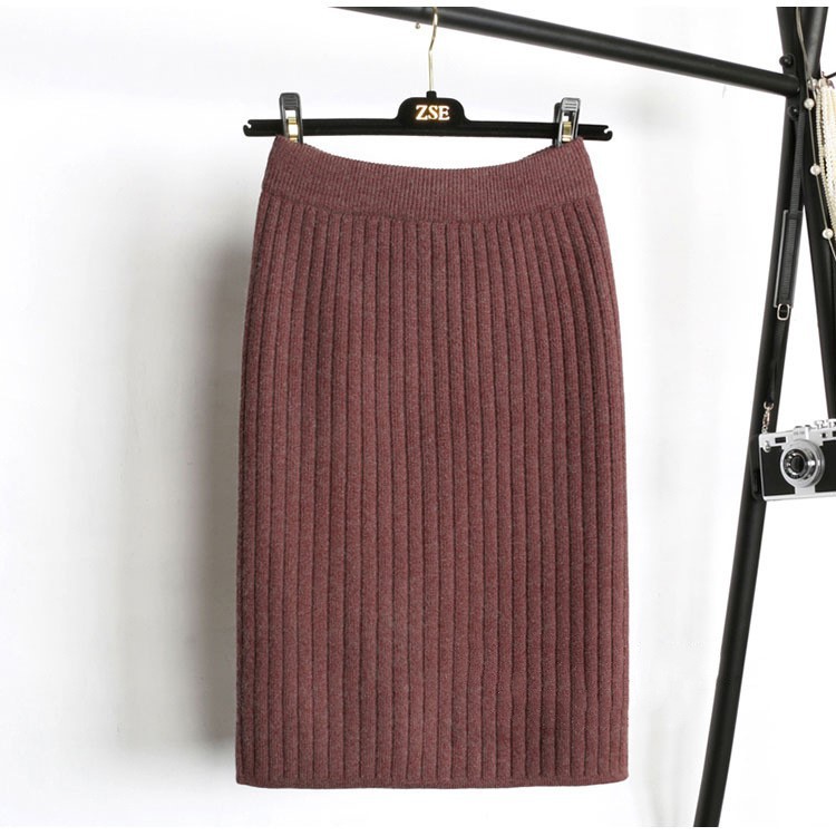 Chân váy len nữ, len dệt kim, ôm eo bó dáng vô cùng gợi cảm mang phòng cách xứ Hàn [Dệt kim Quảng Châu]. | BigBuy360 - bigbuy360.vn