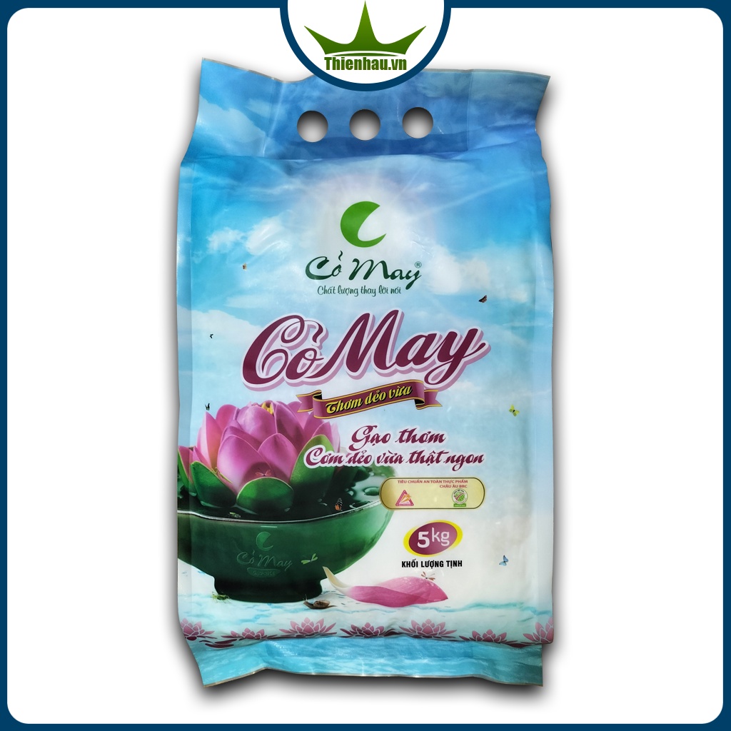 Gạo Cỏ May túi 5kg - gạo thơm cơm dẻo vừa