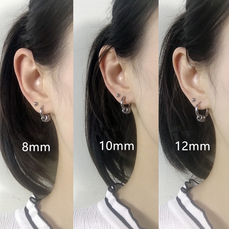 Khuyên Tai Dạng Xỏ Bằng Thép Titan Không Gây Dị Ứng Thời Trang Cho Nam Và Nữ T485