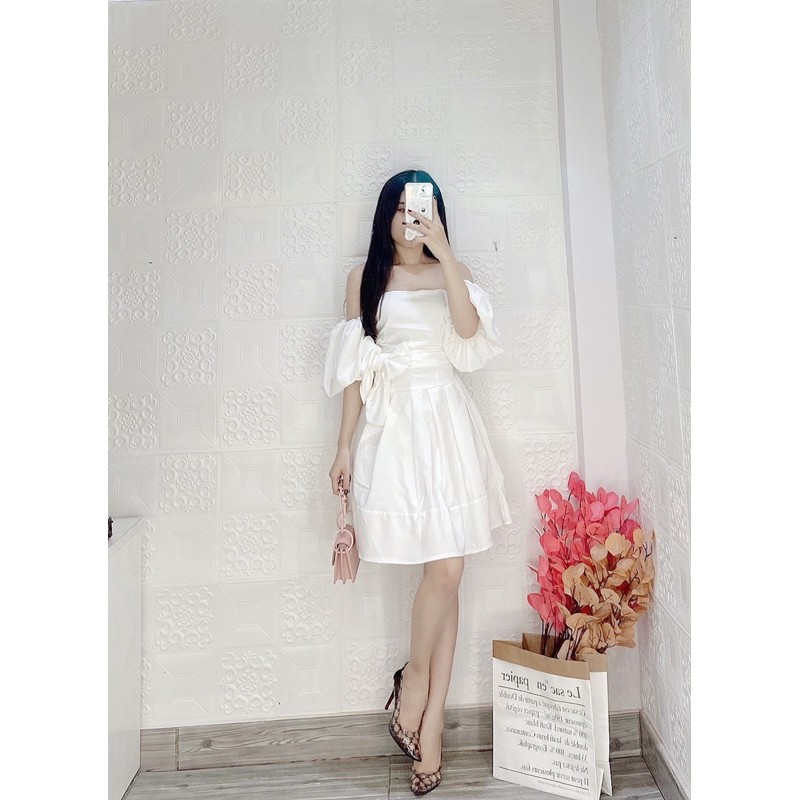 Đầm tiểu thư tay phồng hàng thiết kế Freesize dưới 55kg - Carotshop | BigBuy360 - bigbuy360.vn