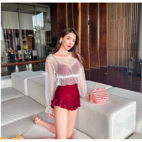 Bikini liền thân đi biển tặng kèm áo ren siêu yêu 2022