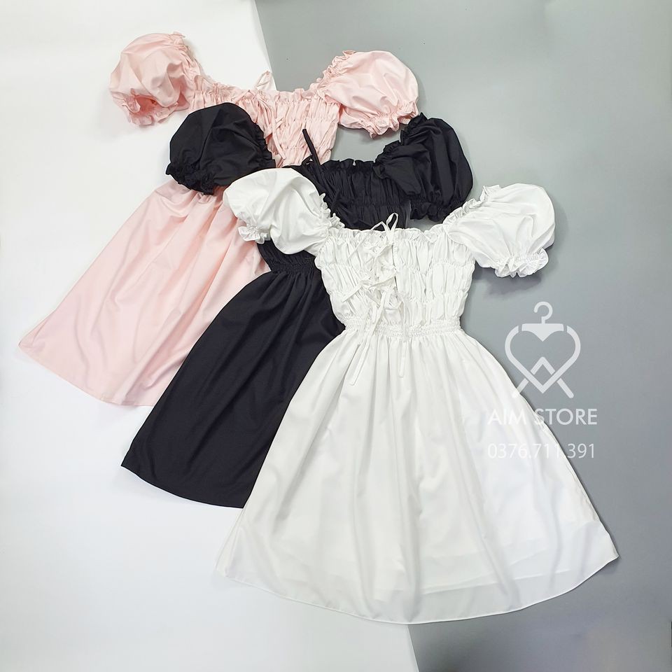 Đầm nữ xinh ❤️ FREESHIP  ❤️ / Váy dáng xòe chun ngực và tay bồng tiểu thư  - Kamyy Shop | BigBuy360 - bigbuy360.vn