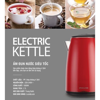 Bình Đun Siêu Tốc Lock&Lock EJK731 (1.7L) Màu Đỏ - Chính hãng