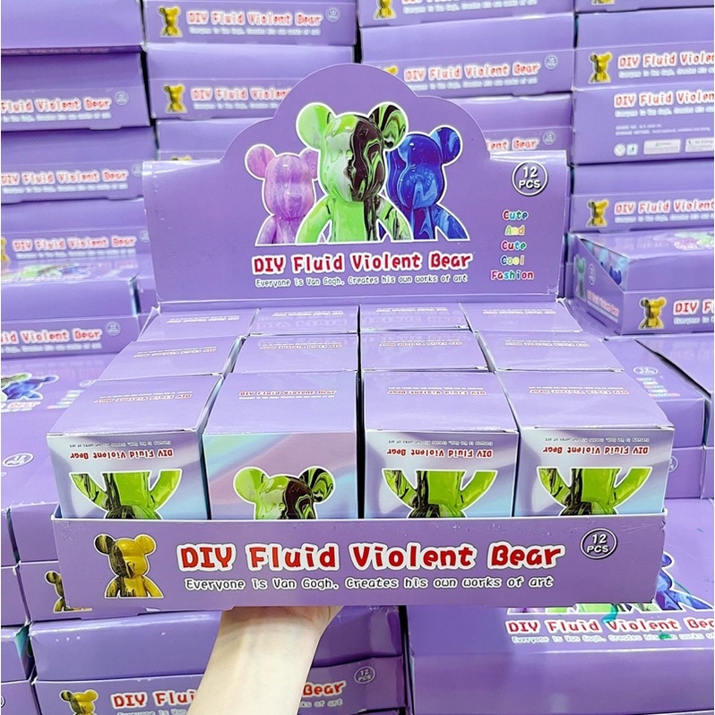 Set DIY Móc Khoá Handmade Gấu Bearbrick tự làm móc khoá thủ công đổ màu xinh xắn thích hợp làm quà tặng