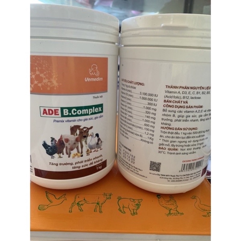 ADE B complex - vitamin hỗn hợp cho gia cầm, gia súc