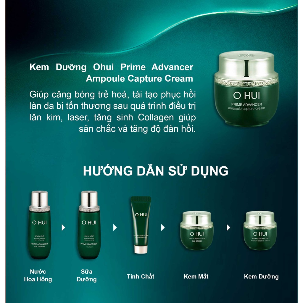 (MẪU MỚI) Combo 10 Gói Kem Chống Lão Hóa Ohui Phyto Vital Prime Advancer Ampoule Capture Cream Ex 1ml