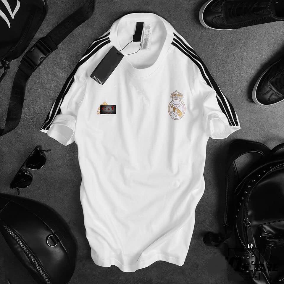 Áo DAS Ngắn Tay Logo Real Madrid Cotton Thoáng Mát
