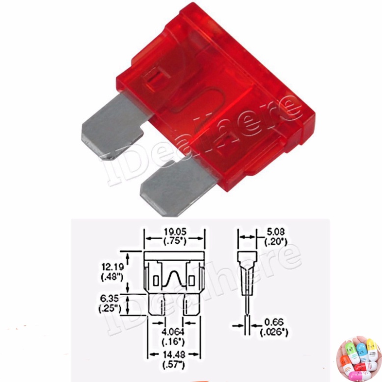 Bộ 100 cầu chì 5A-40A cỡ vừa cho xe hơi với nhiều màu sắc khác nhau