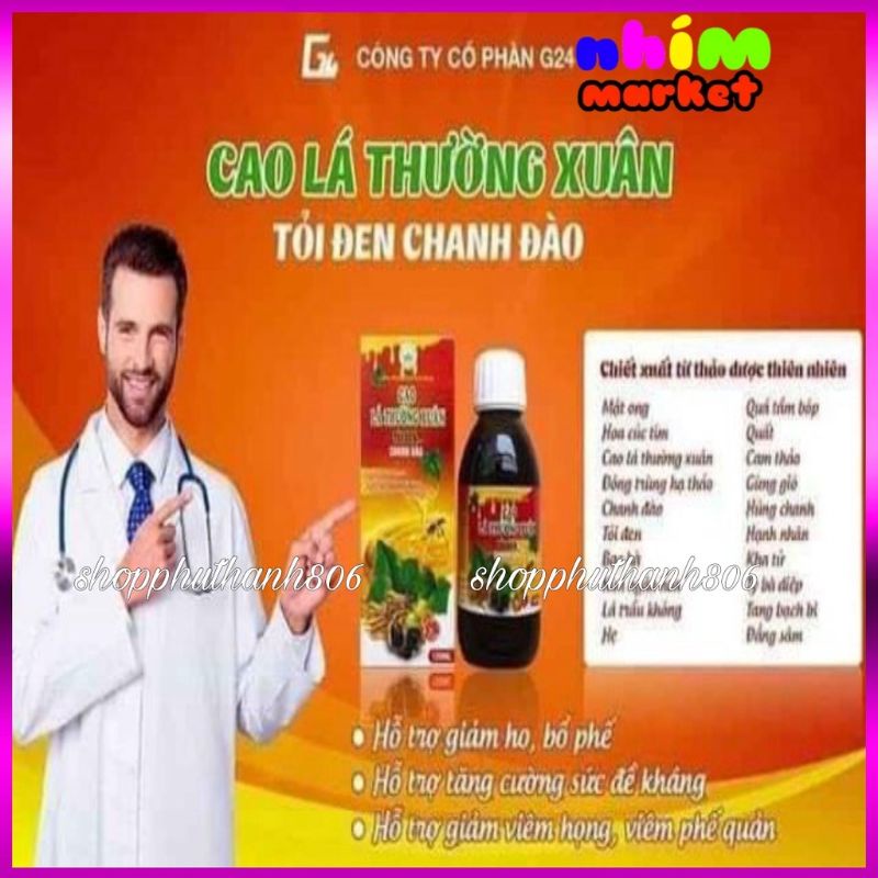 combo 5 chai cao lá thường xuân tỏi den chanh đào