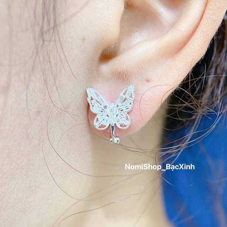 Bông bướm bạc ý bấm bật xịn xò hàng cao cấp xinh xịn Mainomi Shop Bạc Xinh
